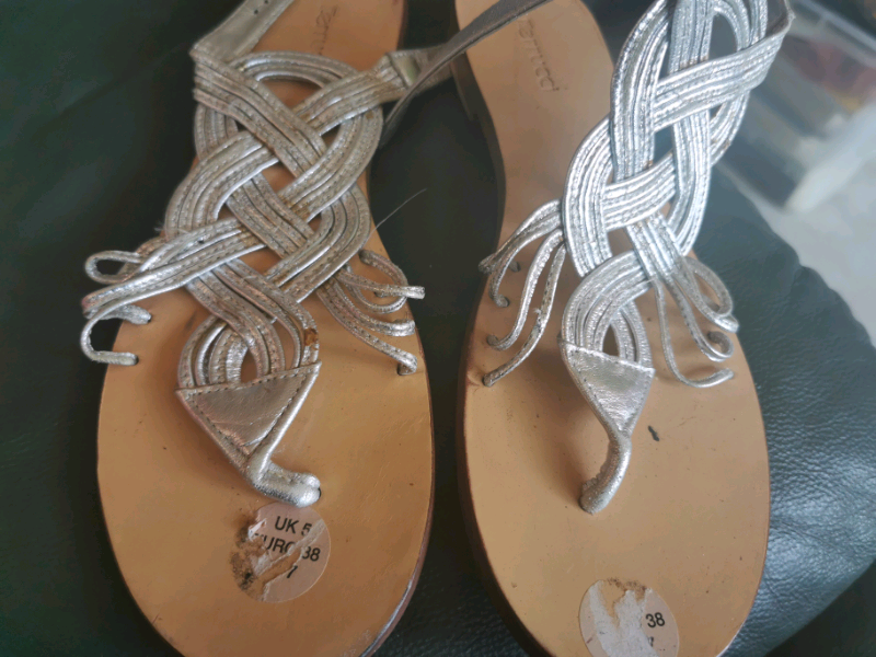 ladies silver sandals size 5